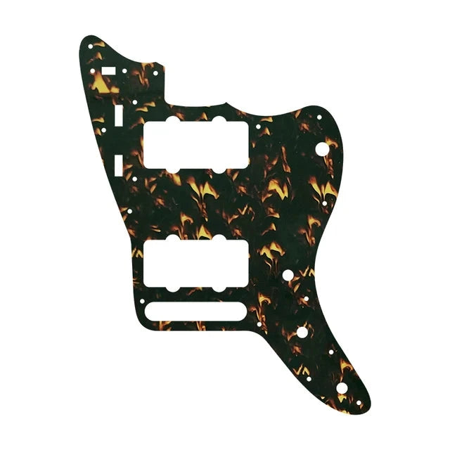 Jazzmaster Pickguard 13-Hole for Fender USA & MIM - 4-Ply Flame Print 3 Pickguards from Ploutone