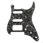 Floyd Rose Strat HSS Pickguard - 20+ Colors 4-Ply Black Pearl Shell - Ploutone