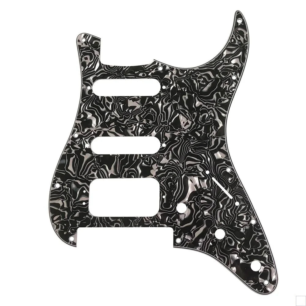 Floyd Rose Strat HSS Pickguard - 11-hole - Black Pearl Shell - Ploutone