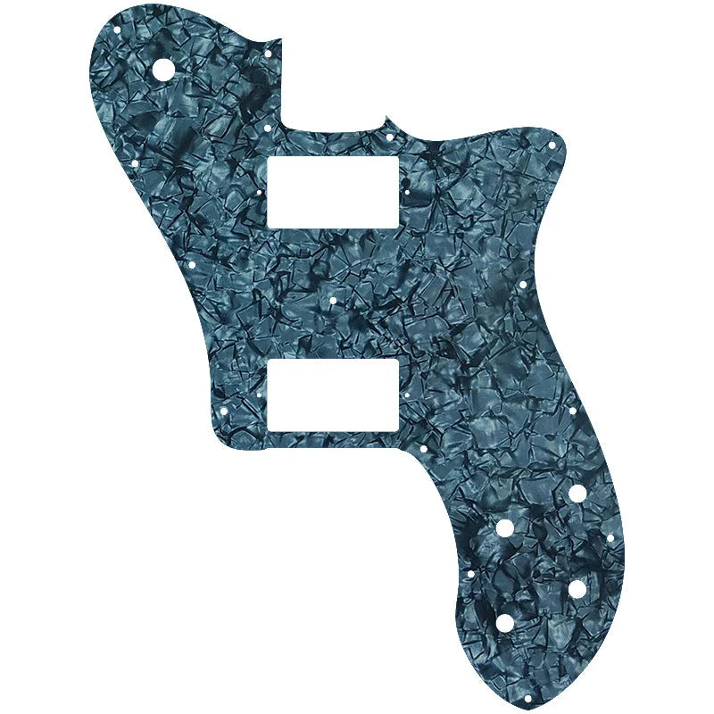 72 Deluxe Telecaster Pickguard (PAF Humbuckers) - 4-Ply Black Pearl Pickguards from Ploutone