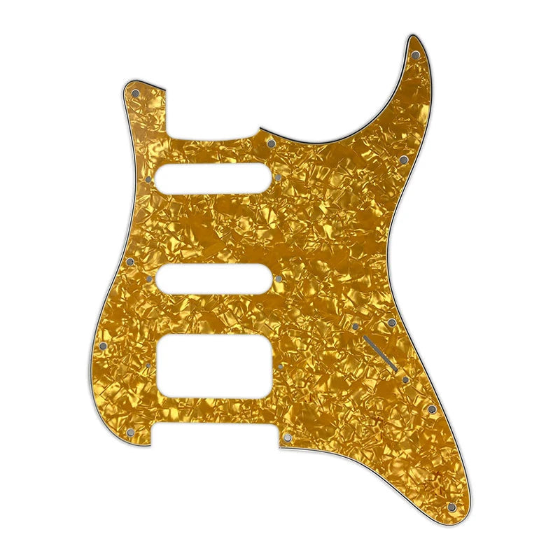 Fender Stratocaster HSS Pickguard (Open Humbucker) - 4-Ply Golden Pearl HSS Stratocaster Pickguards from Ploutone