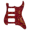 11-Hole HSH Strat Pickguard (No Control Holes) - 4-Ply Red Tortoise - Ploutone