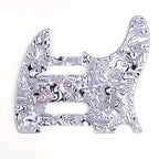 Nashville Telecaster Pickguard 8-Hole SSS - 4-Ply White and Black Shell - Ploutone