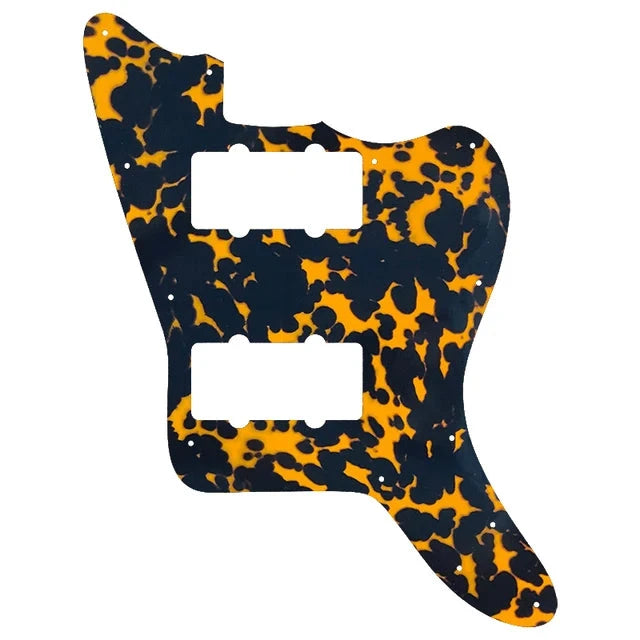 Jazzmaster HH Pickguard - Pickup and Screw Holes Only (No Controls) - 4-Ply Leopard Print - Ploutone