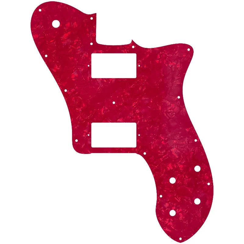 72 Deluxe Telecaster Pickguard (PAF Humbuckers) - 4-Ply Red Pearl Pickguards from Ploutone