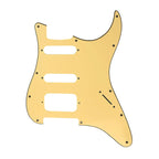 Fender Stratocaster HSS Pickguard (Open Humbucker) - 3-Ply Cream Yellow HSS Stratocaster Pickguards from Ploutone