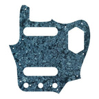 10-Hole SS Jaguar Pickguard for MIJ Fender - 20+ Colors 4-Ply Black Pearl - Ploutone