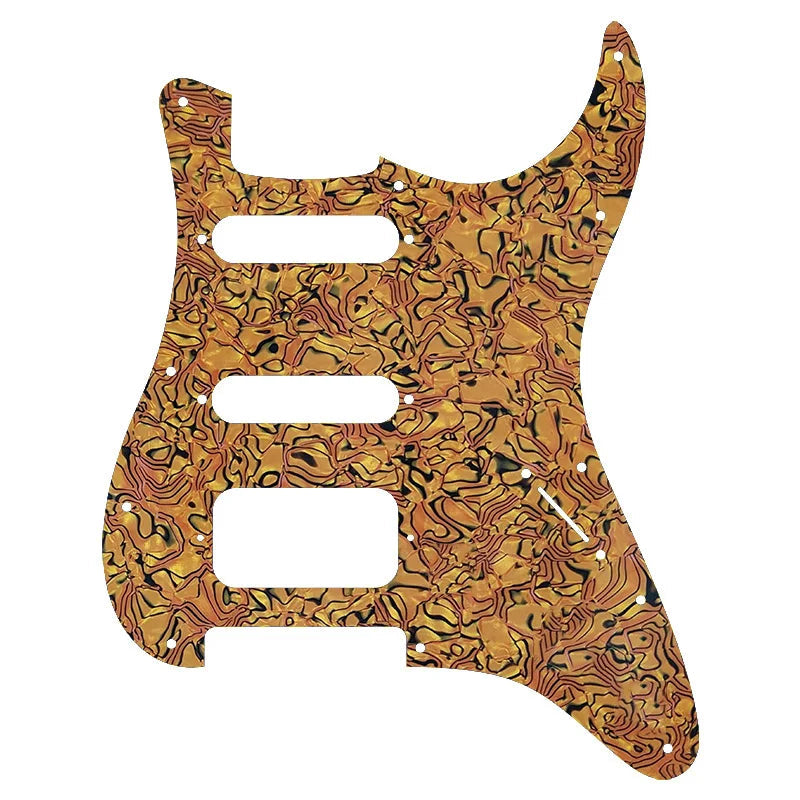 Fender Stratocaster HSS Pickguard (Open Humbucker) - Brown Pearl Shell HSS Stratocaster Pickguards from Ploutone