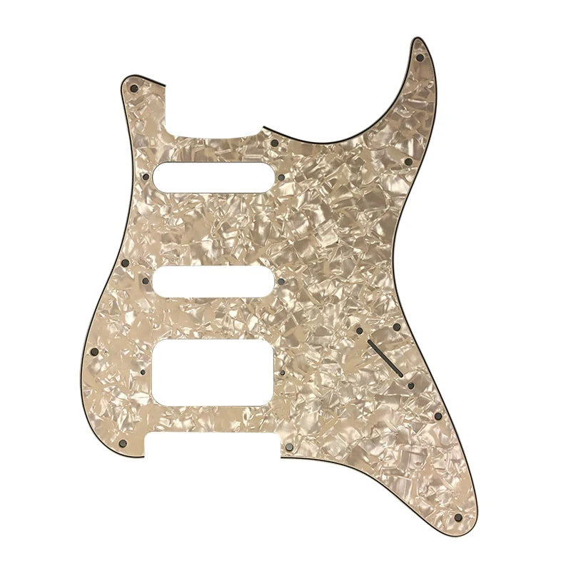 Fender Stratocaster HSS Pickguard (Open Humbucker) - Vintage Yellow Pearl HSS Stratocaster Pickguards from Ploutone