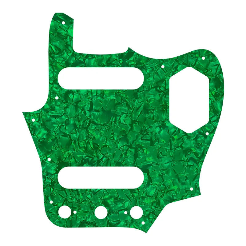 10-Hole SS Jaguar Pickguard for MIJ Fender - 20+ Colors 4-Ply Green Pearl - Ploutone