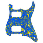 11-Hole HH Strat Pickguard (Round Corners) - 20+ Colors Blue Pearl Shell - Ploutone