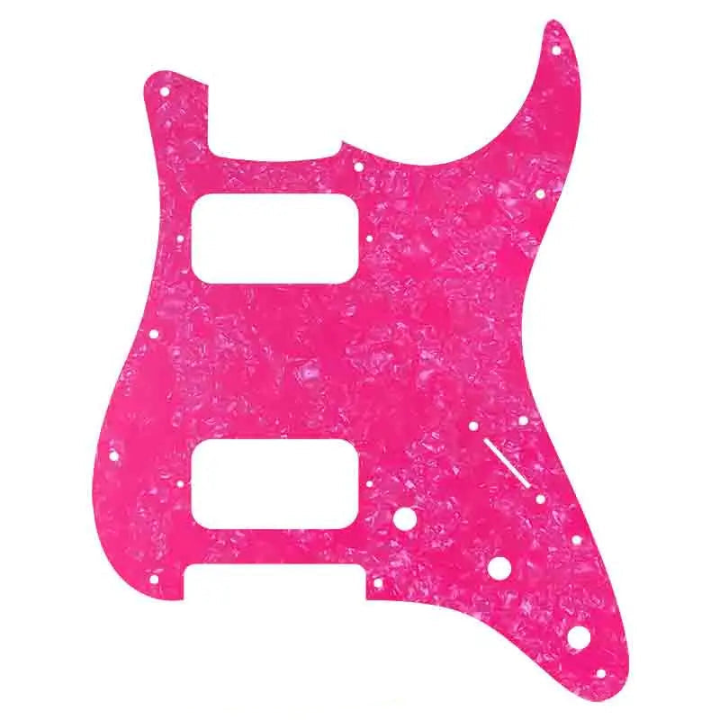 11-Hole HH Strat Pickguard (Round Corners) - 20+ Colors 4-Ply Pink Pearl - Ploutone