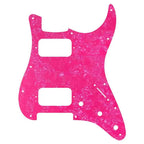 11-Hole HH Strat Pickguard (Round Corners) - 20+ Colors 4-Ply Pink Pearl - Ploutone