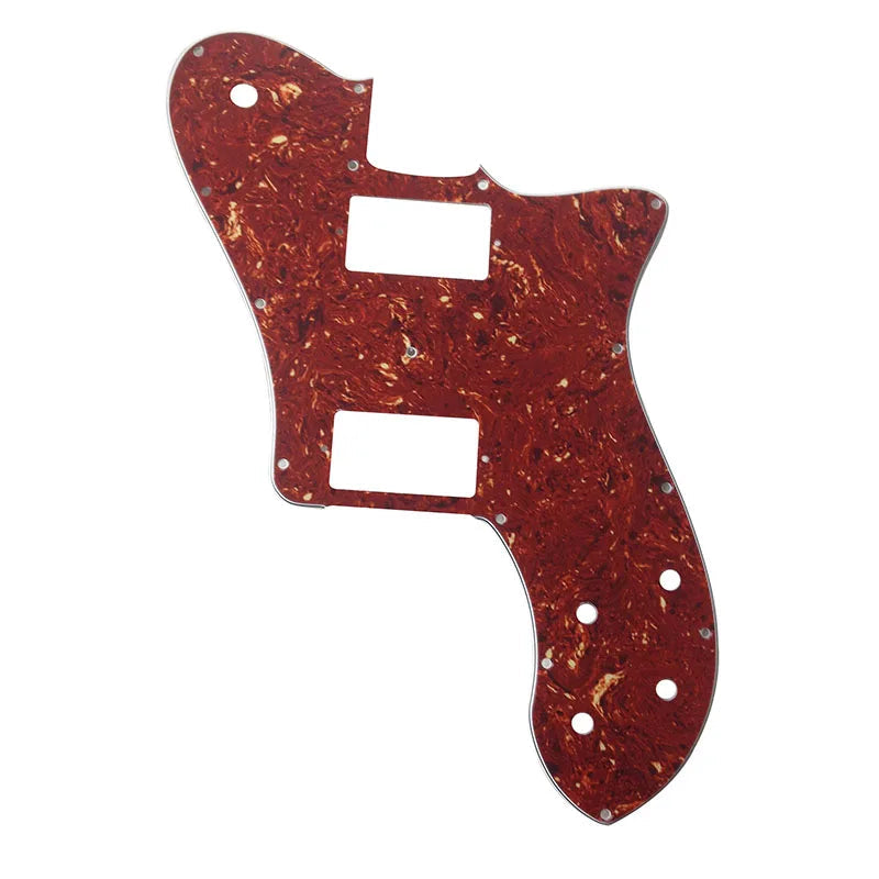 72 Deluxe Telecaster Pickguard (PAF Humbuckers) - 4-Ply Red Tortoise Pickguards from Ploutone