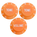 Electric Guitar Control Knobs, 24 Spline Imperial - Orange & White Knobs from Ploutone
