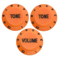 Electric Guitar Control Knobs, 24 Spline Imperial - Orange & Black Knobs from Ploutone