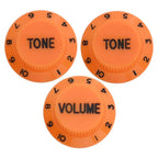 Electric Guitar Control Knobs, 24 Spline Imperial - Orange & Black Knobs from Ploutone