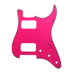 11-Hole HH Strat Pickguard (Round Corners) - 20+ Colors 4-Ply Pink - Ploutone