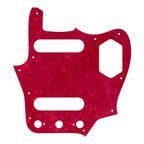 10-Hole SS Jaguar Pickguard for MIJ Fender - 20+ Colors 4-Ply Red Pearl - Ploutone