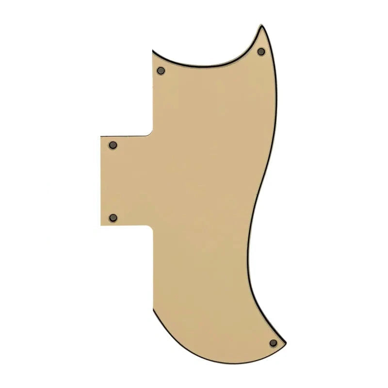 Gibson SG 61' Reissue Half Face Pickguard - 25+ Colors 3-Ply Cream - Ploutone