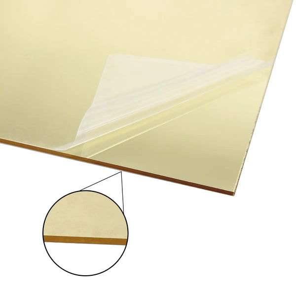 Acrylic Mirror Pickguard Material - 1-Ply Gold - 17 x 11.5 inch Pickguard Blank - Ploutone