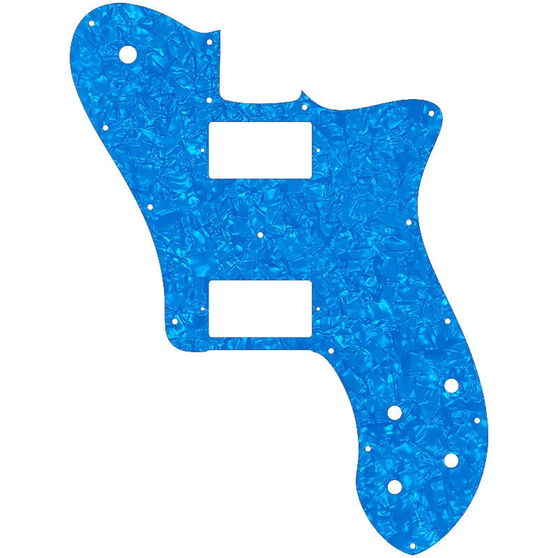 72 Deluxe Telecaster Pickguard (PAF Humbuckers) - 4-Ply Blue Pearl Pickguards from Ploutone