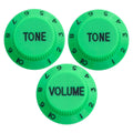 Electric Guitar Control Knobs, 24 Spline Imperial - Green & Black Knobs from Ploutone