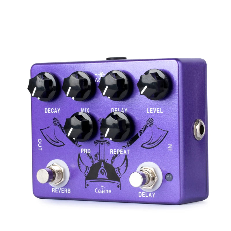 Caline CP-80 Ragnarok Digital Reverb and Analog Delay Guitar Effect Pedal - Ploutone