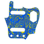 10-Hole SS Jaguar Pickguard for USA Fender - 20+ Colors 4-Ply Blue Pearl Shell - Ploutone