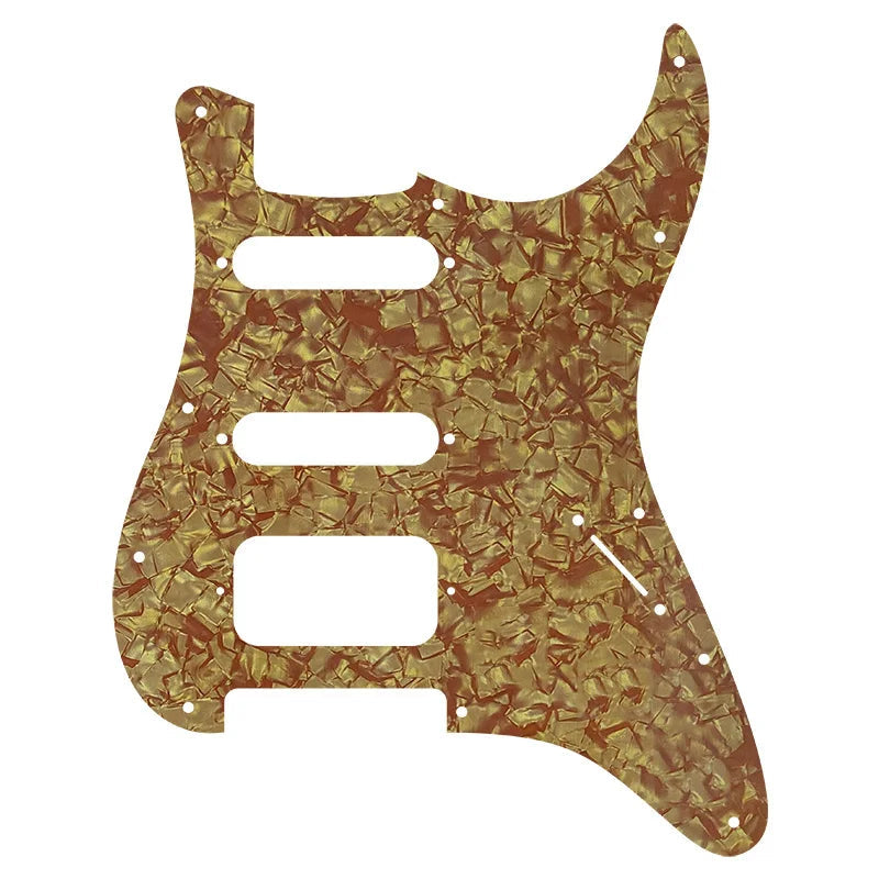 Fender Stratocaster HSS Pickguard (Open Humbucker) - 4-Ply Bronze Pearl HSS Stratocaster Pickguards from Ploutone