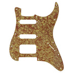 Fender Stratocaster HSS Pickguard (Open Humbucker) - 4-Ply Bronze Pearl HSS Stratocaster Pickguards from Ploutone