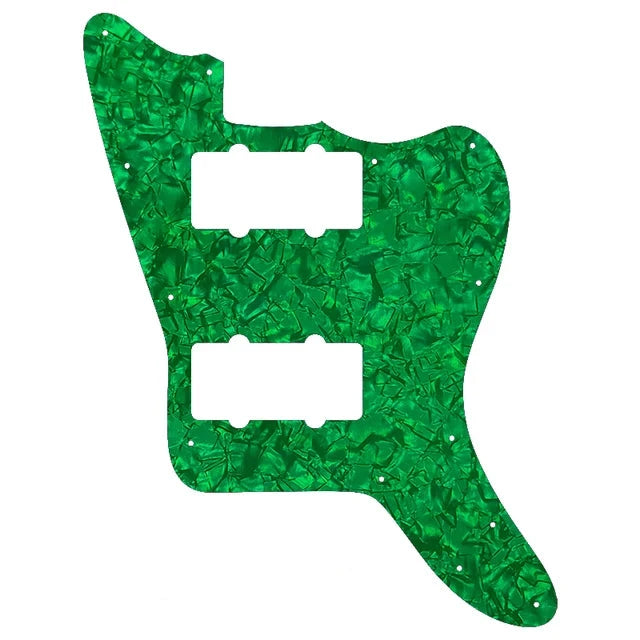 Jazzmaster HH Pickguard - Pickup and Screw Holes Only (No Controls) - 4-Ply Green Pearl - Ploutone