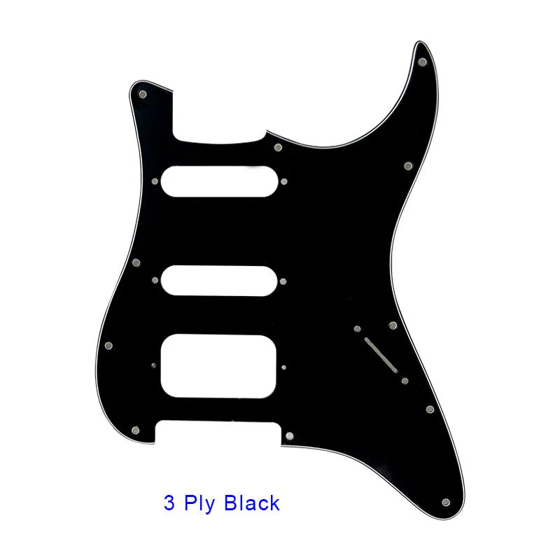 Fender Stratocaster HSS Pickguard (Open Humbucker) - 3-Ply Black HSS Stratocaster Pickguards from Ploutone