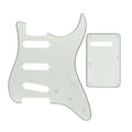 11-Hole SSS Strat Pickguard and Matching Back Plate - 20+ Colors 3-Ply Ivory White - Ploutone
