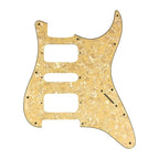 11-Hole HSH Strat Pickguard (No Control Holes) - 4-Ply Cream Pearl - Ploutone