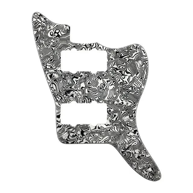 Jazzmaster HH Pickguard - Pickup and Screw Holes Only (No Controls) - White Pearl Shell - Ploutone