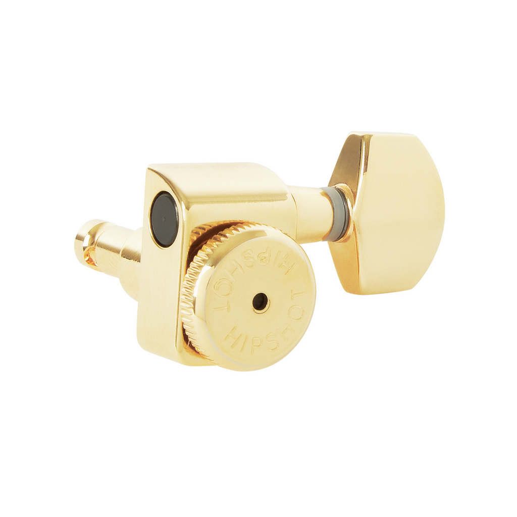 Hipshot Staggered Locking Machine Heads Upgrade for Fender® Directrofit™ - Gold - Ploutone