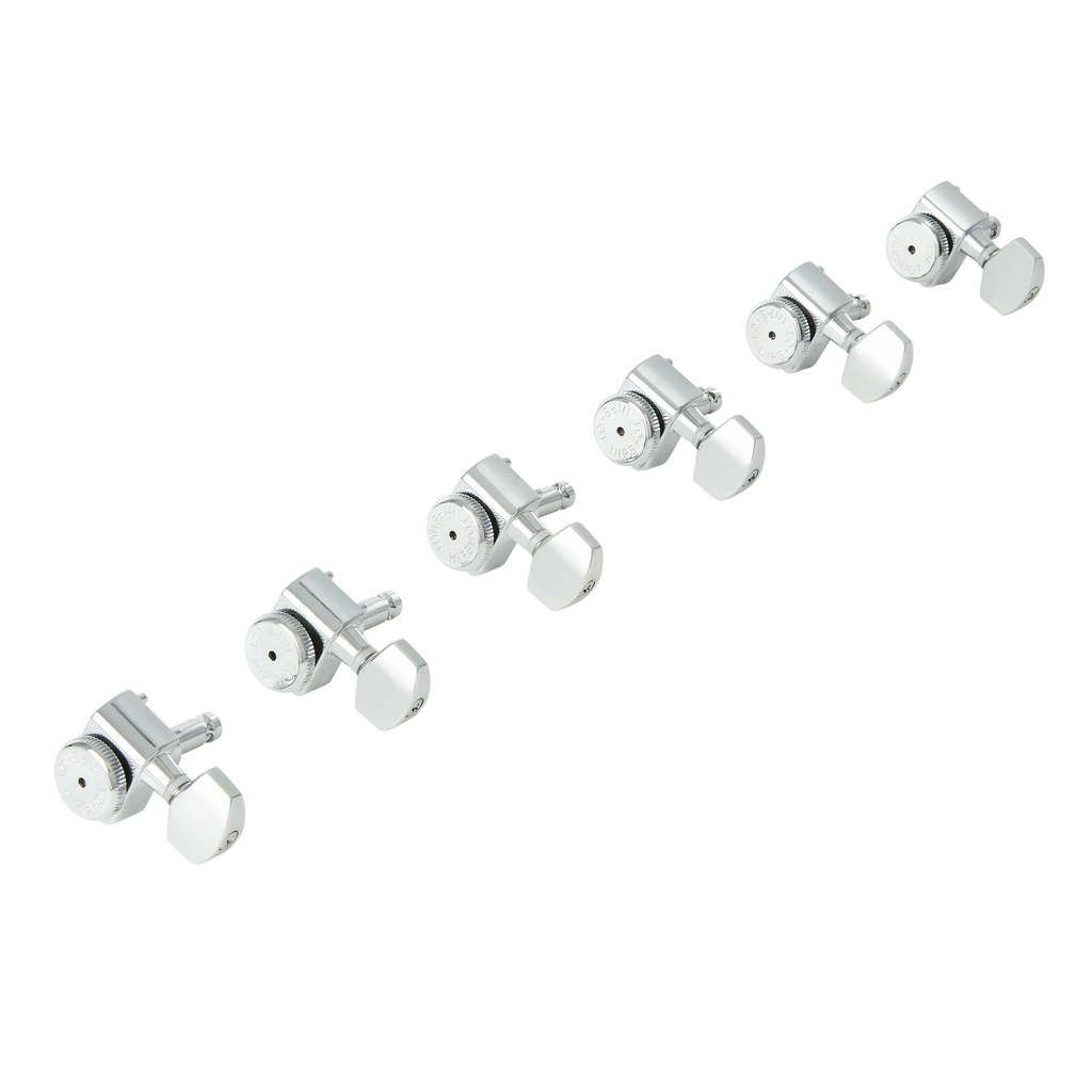 Hipshot Staggered Locking Machine Heads Upgrade for Fender® Directrofit™ - Chrome - Ploutone