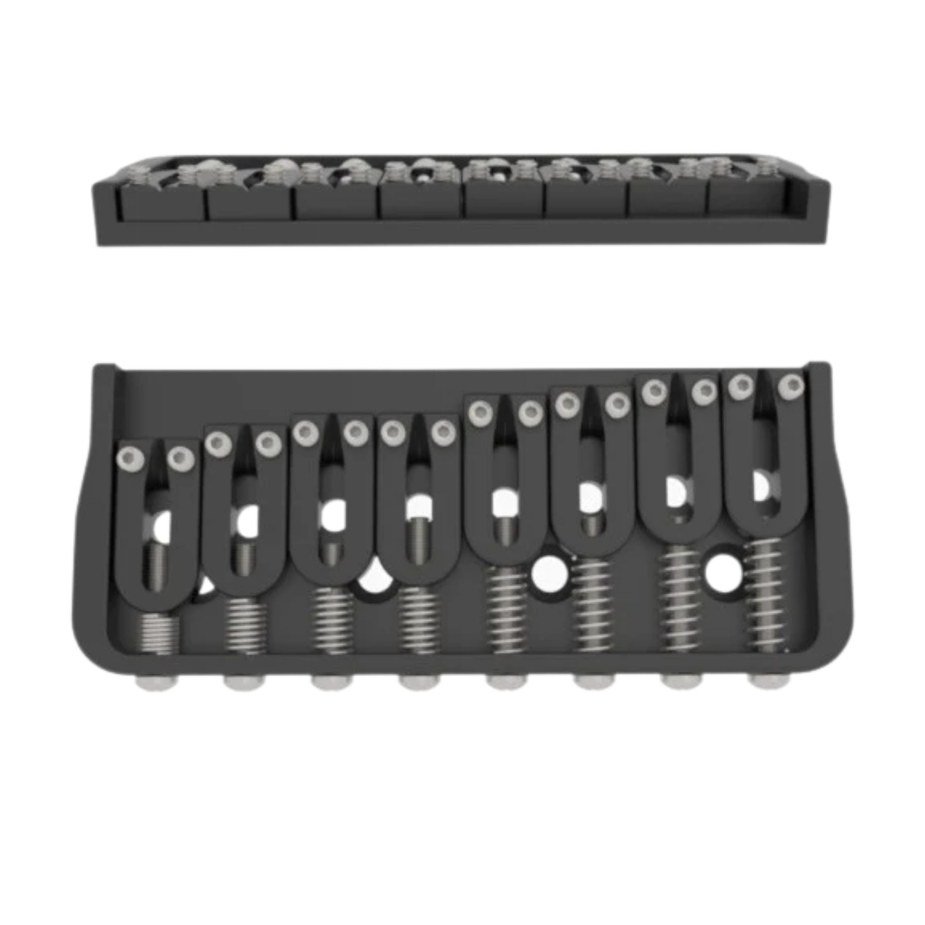 Hipshot 8-String Fixed Guitar Bridge Black - Ploutone