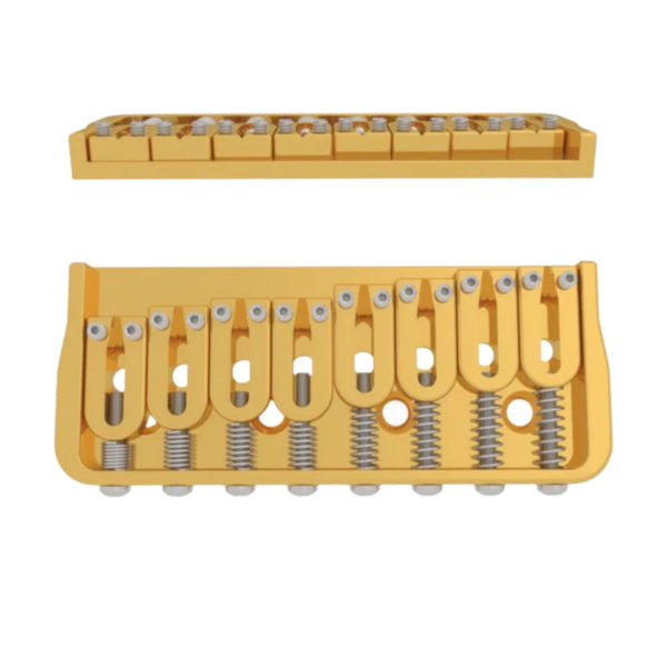 Hipshot 8-String Fixed Guitar Bridge Gold - Ploutone