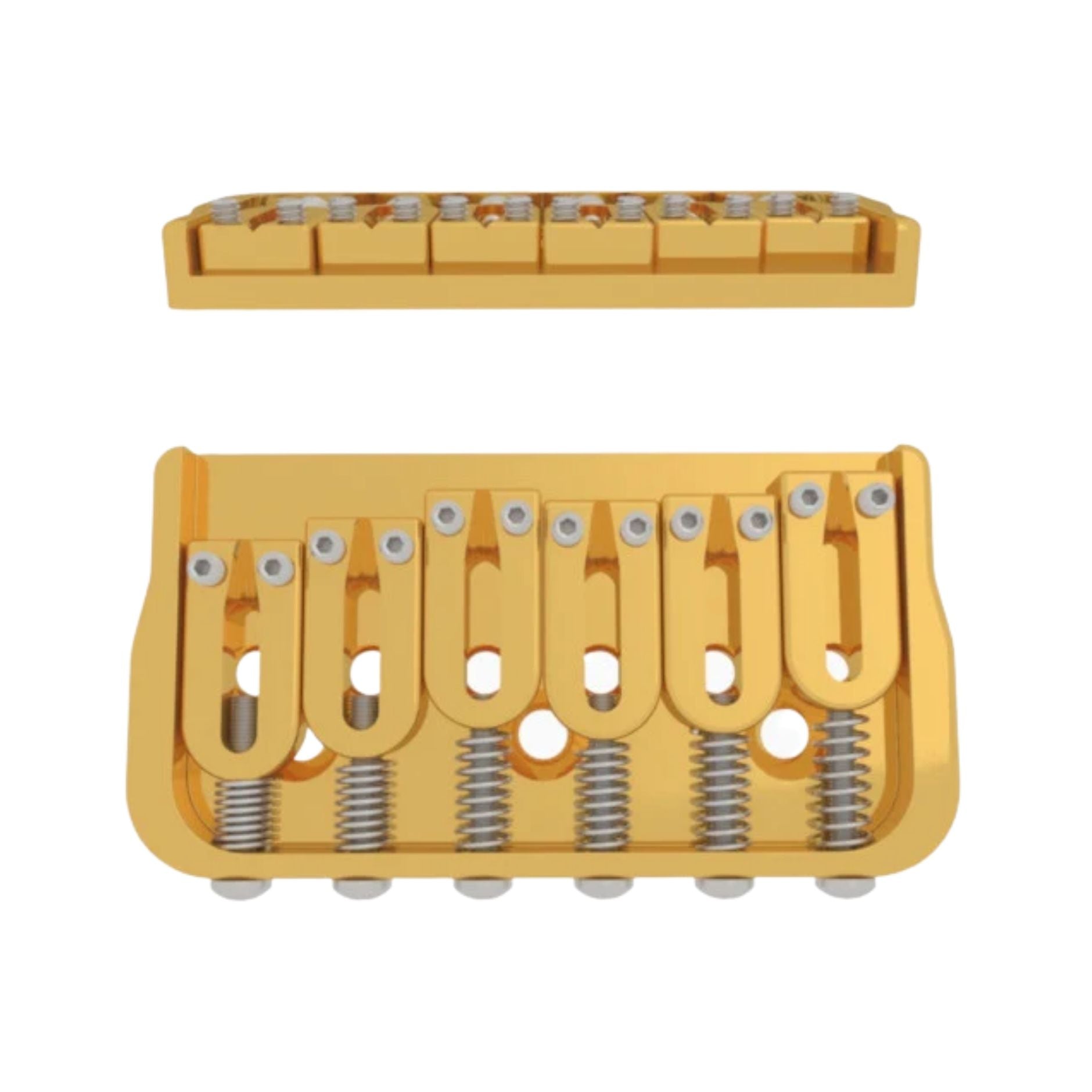 Hipshot 6-String Fixed Guitar Bridge Gold - Ploutone