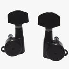 Hipshot Grip-Lock Closed Gear Guitar Tuner Upgrade Kit for 3+3 Headstocks (10mm Post Holes) Black - Ploutone