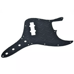Jazz Bass Diamond Plate Metal Pickguard and Control Plate - Black - Ploutone