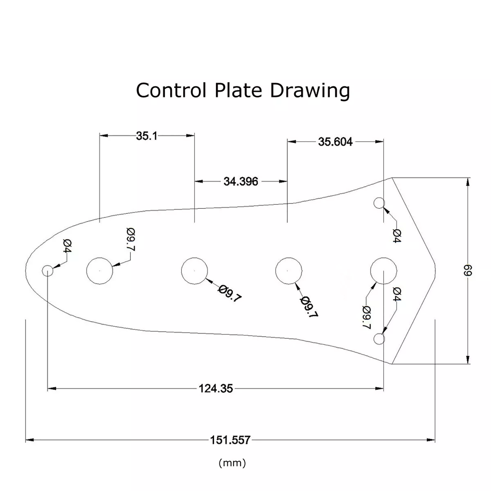 Jazz Bass Diamond Plate Metal Pickguard and Control Plate - Black - Ploutone