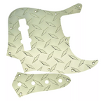 Jazz Bass Diamond Plate Metal Pickguard and Control Plate - Gold - Ploutone