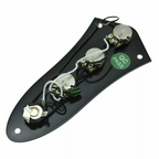 Jazz Bass Wiring Harness and Loaded Control Plate - Black - Ploutone