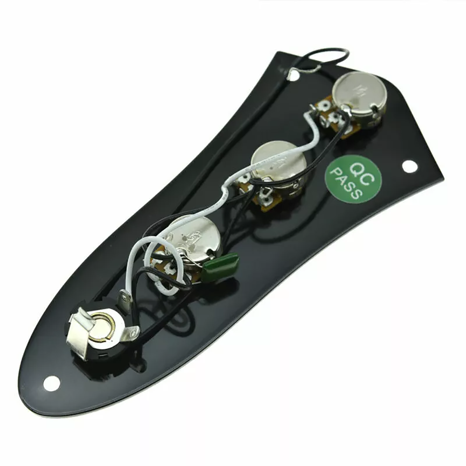 Jazz Bass Wiring Harness and Loaded Control Plate - Black - Ploutone