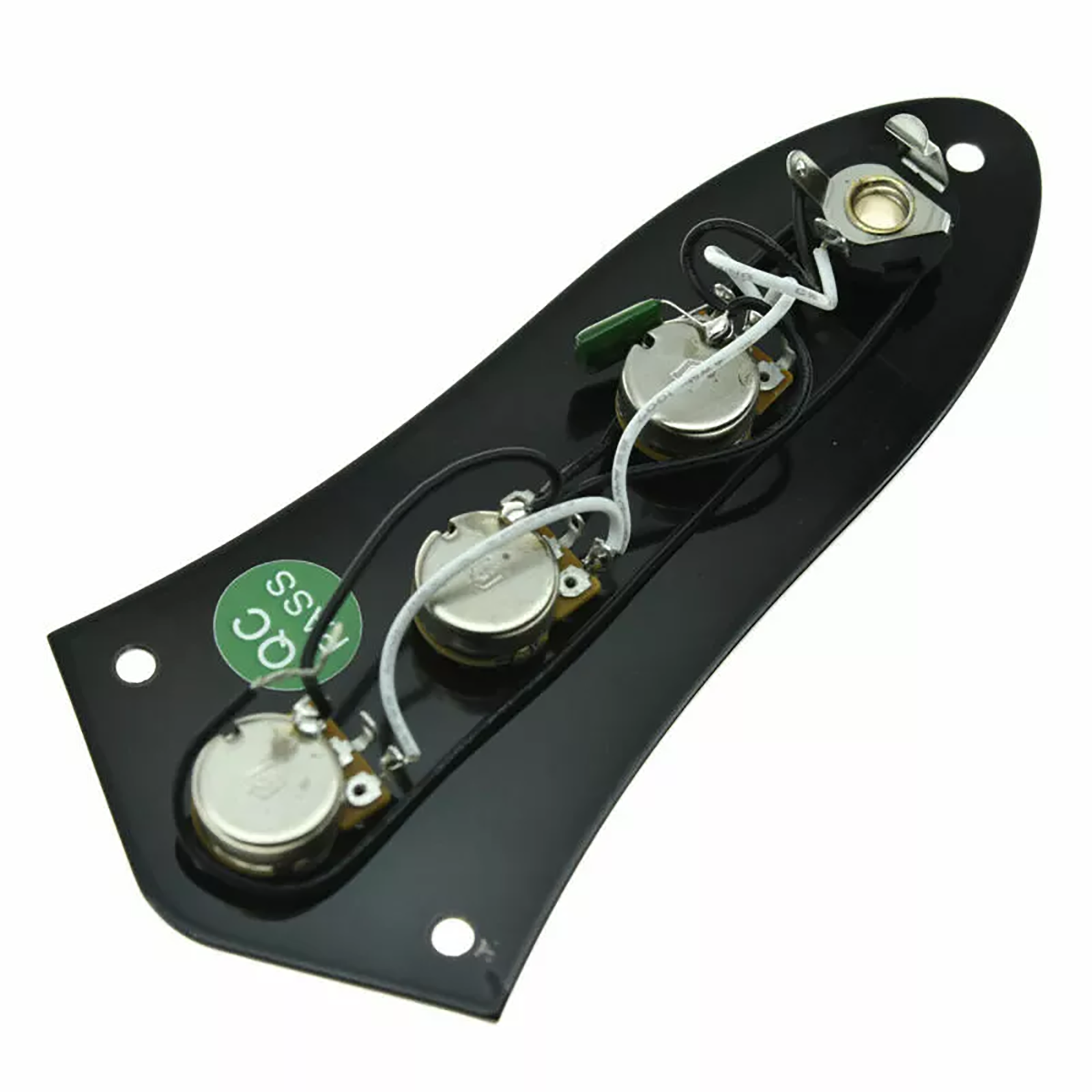 Jazz Bass Wiring Harness and Loaded Control Plate - Black - Ploutone