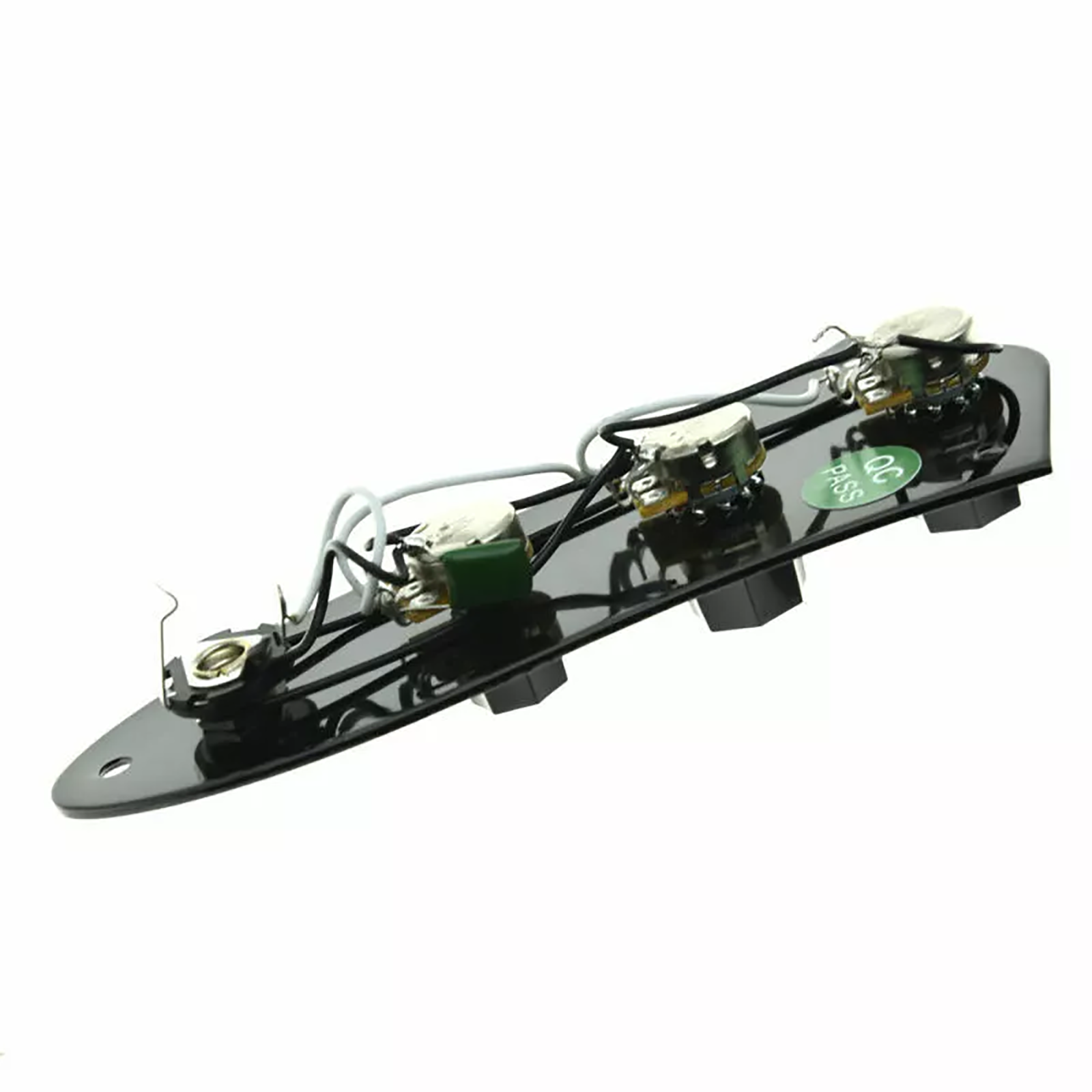 Jazz Bass Wiring Harness and Loaded Control Plate - Black - Ploutone