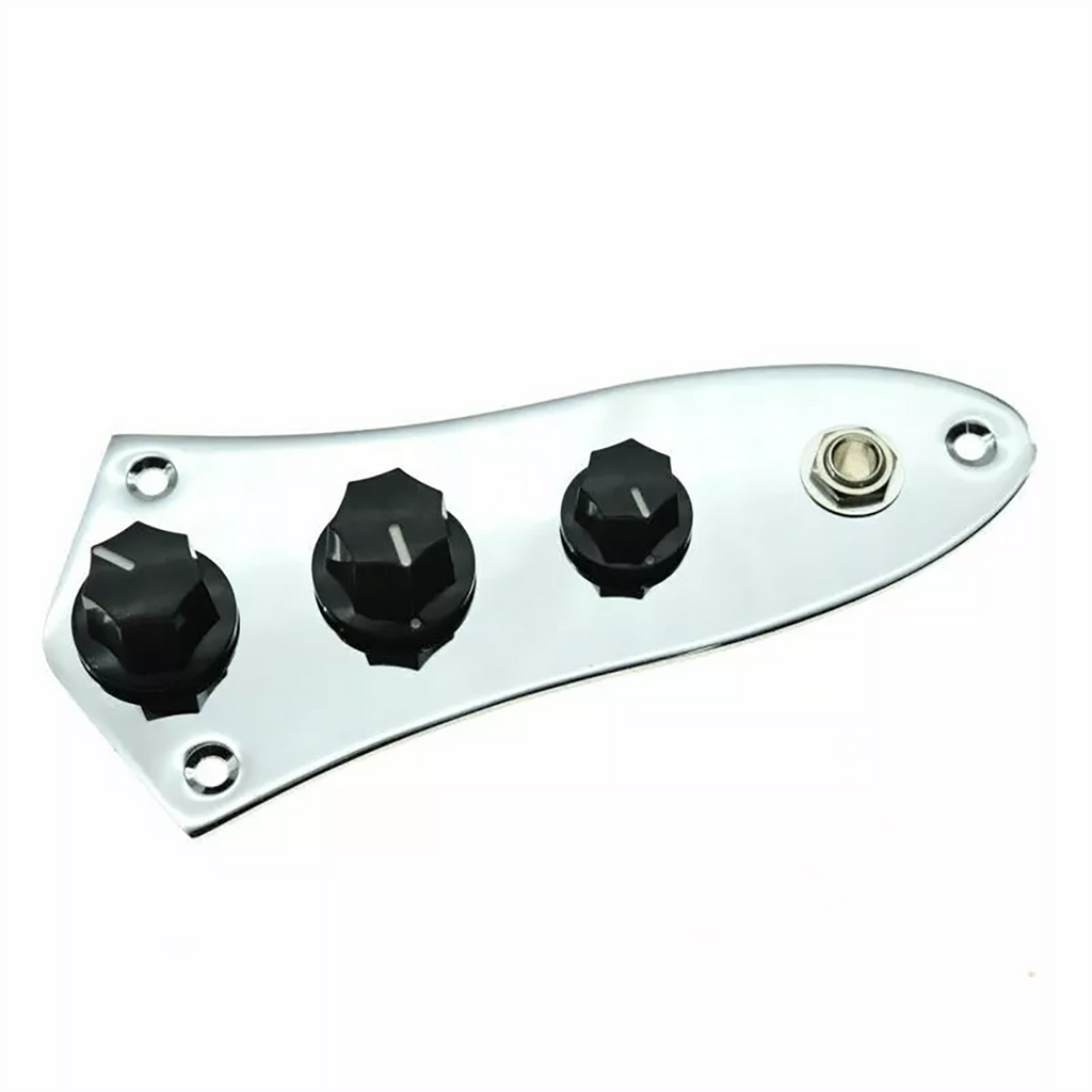 Jazz Bass Wiring Harness and Loaded Control Plate - Chrome Control Plate from Ploutone